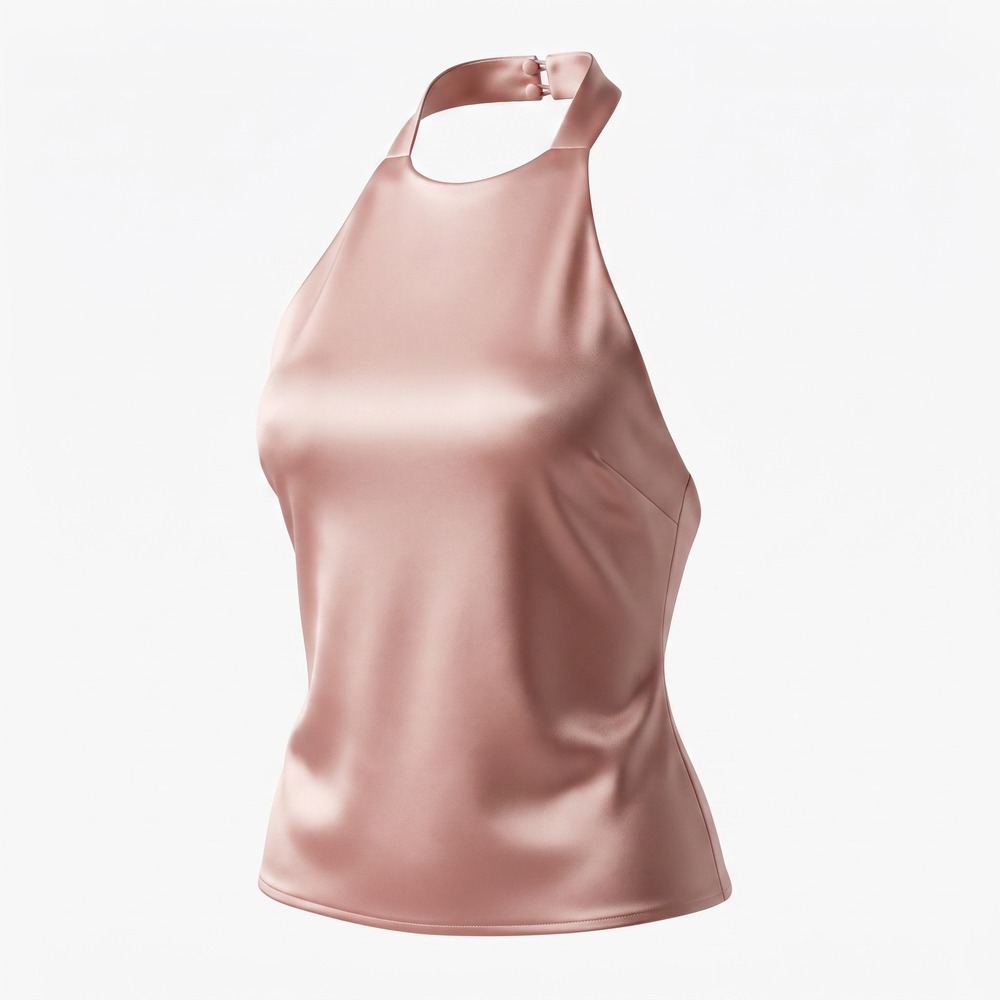 Zara Halter Neck Top Womens XS Peach NWT Satin Open Back Minimalist